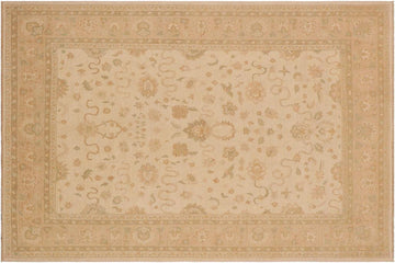 handmade Traditional Kafkaz Chobi Ziegler Beige Nude Hand Knotted RECTANGLE 100% WOOL area rug 9 x 11